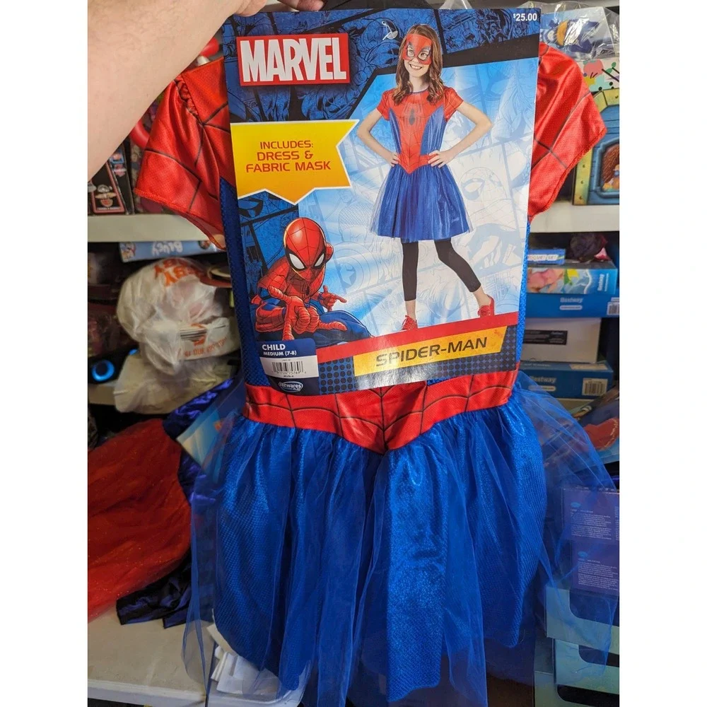 Marvel Spiderman Girl's Halloween Costume Tutu Dress & Mask‎ 7-8 Medium